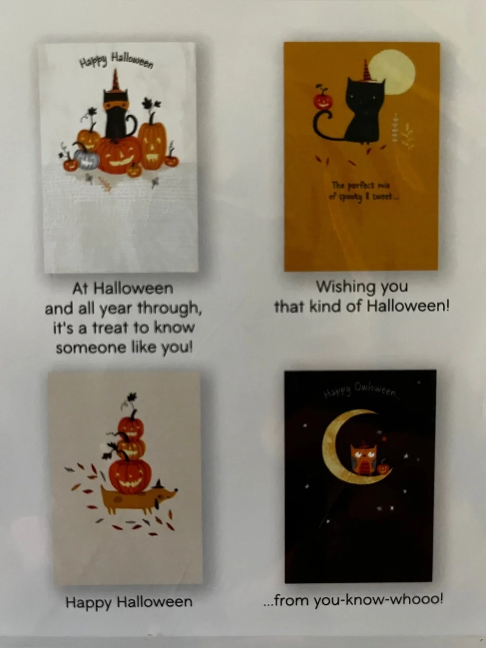 Hallmark 8 Halloween Cards 4 Designs